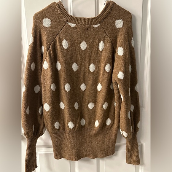 Laura Conrad Brown Polka Dot Sweater - Picture 2 of 3
